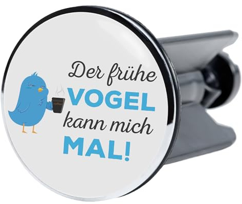 Sanilo Waschbeckenstöpsel Der frühe Vogel, schöner Stöpsel für das Waschbecken, universal mit Motiv
