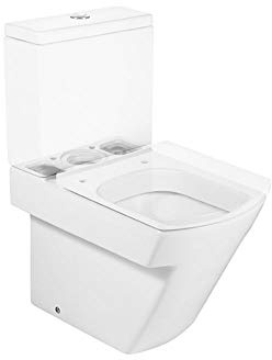 Roca a342628000 – WC Compatto adosado a parete con uscita Dual, Cisterna e coperchio non inclusi)