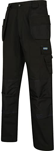 Goodyear Herren Triple-genähtes Holster Taschen-Multi-Werkzeug-Taschen Klassische Fracht Kneepad Taschen Arbeitssicherheit Hosen, Schwarz, 42 Taille Regular Leg (31 )