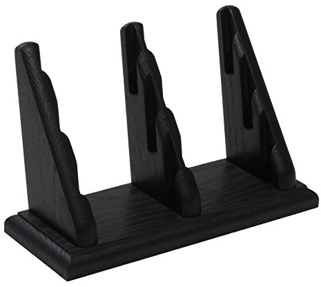 Wooden Mallet Visitenkartenhalter mit 3 Fächern, Holz schwarz