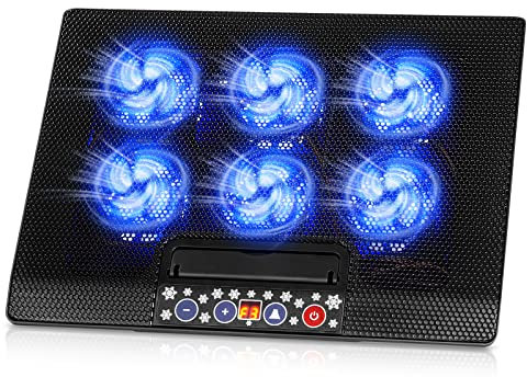 Laptop Cooling Pad, Laptop cooler, Laptop Cooling Stand Ergonomic with 6 Ultra Quiet Fans for 12-17 Laptop Notebook with 2 USB Ports