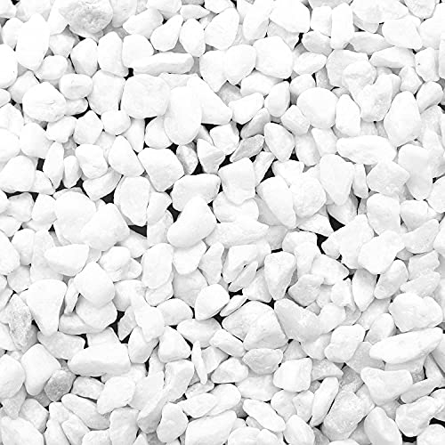 BELLE VOUS White Decorative Garden Stones (3.6kg Bag) - Natural Mixed River Gravel - Small Pebbles for Plant Pots, Vase Filler, Landscaping, Aquariums & Home