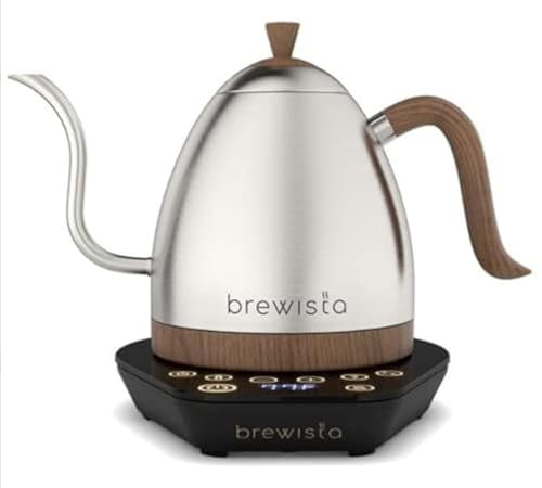Brewista Artisan Stainless Steel | Elektrischer Wasserkocher | Schwanenhalsauslauf | Temperaturregelung | Slow Coffee Barista | 1,0 L