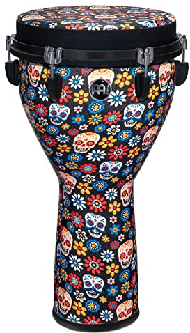 Meinl Percussion Jumbo Djembe – Grande Percussion à Main – Système de Tension Mécanique – Diamètre 12 pouces – Plastique, Multicolore (JD12DA-DH)