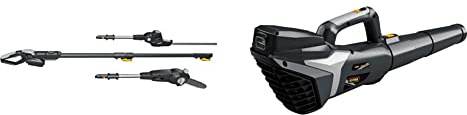 Alpina Multitool AMT 20 Li Kit, Potatore Telescopico da 20 cm, Accessorio Tagliasiepi con Lame da 45 cm & Alpina Soffiatore a Batteria ABL 20 Li Kit, per un Giardino Pulito e in Ordine, Batteria 20V