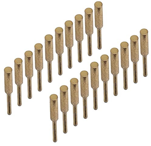 Piedra Afiladora De Motosierra, 20 Piezas Afilador De Motosierra Cabezal De Pulido De Rebabas Lima Giratoria Afilador De Piedra De Pulido Lima De Piedra Juego De Herramientas De Afilado(Gold 5.5mm)