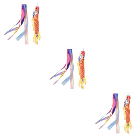 MILISTEN 3 Sätze Drachen Flagge Karpfen Flagge Regenbogen-windsack- Japanische Drachen Mit Fisch Chinesischer e Windsack Polyestertuch Winddicht Türverkleidung