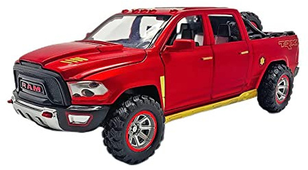 Motorfahrzeuge Replika Auto 1:32 Diecast Alloy Modellauto Für Dodge RAM Pickup Truck Miniatur Metallfahrzeug Sammler Jungengeschenke Originalgetreue Nachbildung (Color : Red)