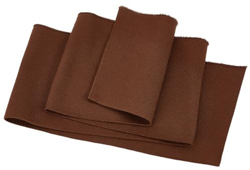 BENECREAT - Tejido de solapa acanalada, 100 x 15 cm, tejido de punto elástico con finas costillas, material de punto elástico, marrón, coco para cinturón, gargantilla, puños y extensión de chaqueta