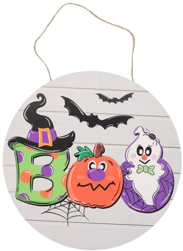 Ciieeo Halloween Tür Dekoschild Holzanhänger Handwerkskunst Gruseliges Muster Ihre Halloween Atmosphäre