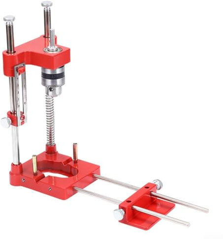 Wenyouya Adjustable Drill Bench Press Stand - Portable Multi-Angle Guide, Table Stand Drilling Holder Bracket Workbench DIY Tool for Power Drills (Red)
