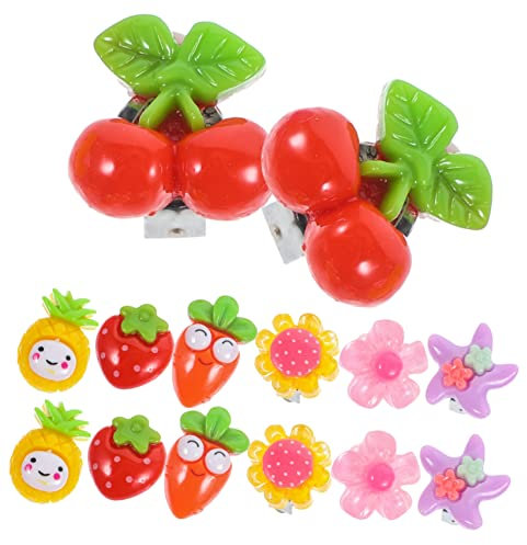 VICASKY 7paare Junge Mädchen Ohrclips Blumenmuster Schmerzfrei Kein Piercing Mädchen Schmuck Geschenk Party Zubehör