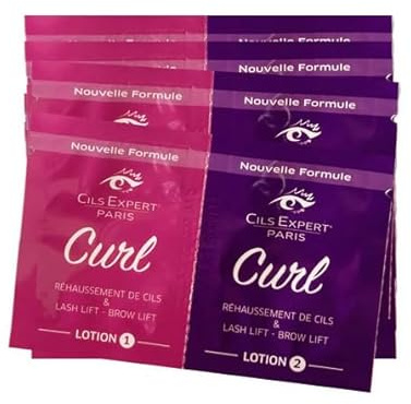 Lotion Curl 1 et 2 rehaussement de cils et brow lift sans bromate de sodium (x10)