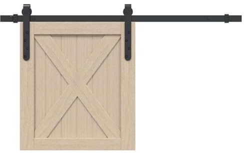 Somanki Schiebetürbeschlag Set für Schranktüren 91 cm Karbonstahl, Schiebetürsystem, Schiebetür Beschlag - 4009663