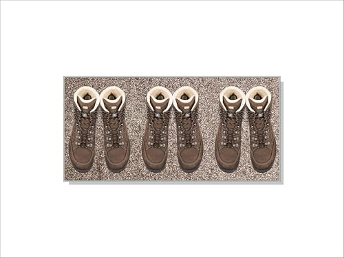 Keilbach Designprodukte – Edelstahl Schuhwanne perfetto – 77 x 37 cm - 7 Farben – hochwertiger Schuhabstreifer – rutschfest, waschbar, dicht gewoben, gute Schmutz- und Feuchtigkeitsaufnahme (warmgrey)