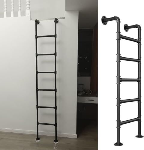 Scala di emergenza resistente per cantina, finestra, pozzo, sottotetto, tubo di ferro da parete, scala per soffitte camper, tetti – 155 cm per uso interno/esterno