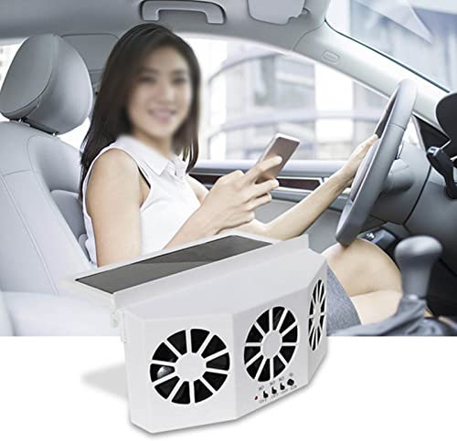 Masyrt Enfriador de aire solar para coche, gran angular de 3 ventiladores, desodorante de ahorro energético, ventilación de ventilación de coche