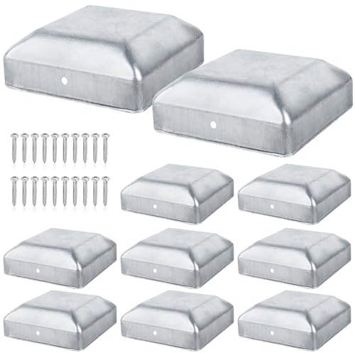 Capuchons de Poteau 70 x 70 mm Chapeau Poteau de Poteaux Capuchon pour Poteau en Bois Lot de 10 avec Vis pour Protéger Les Poteaux en Bois Oteaux de Clôture (70x70mm)