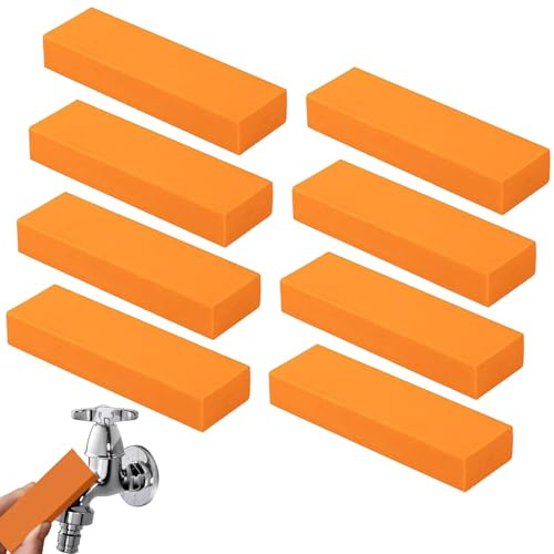 Limescale Rust Rader, Pack of 8 Rust Remover Sponge, Rust Stain Remover, Rubber Limescale Eraser, Stainless Steel Scratch and Limescale Eraser, Dirt Eraser for Stain Removal of Metal Surfaces