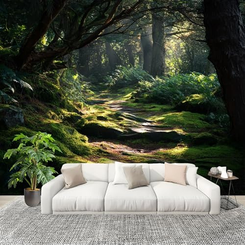 Papel Pintado Salón Dormitorio Bosque Matutino - Fotomurales Pared Tejido No Tejido Decorativos Murales Paisajes Naturales Fotográfico Moderno Decoración de Paredes (300x210 cm)