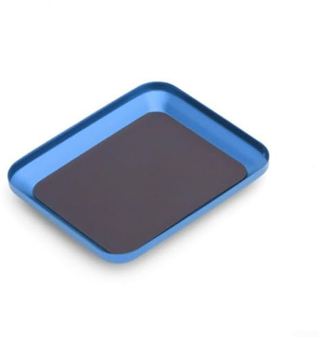 Bandeja magnética de tornillo premium, fuerte adherencia magnética, recoge y almacena cómodamente pequeñas piezas de metal (azul)