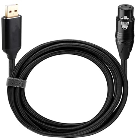 Lerpwige Cavo adattatore microfono USB 3 Pin per tastiera e interfaccia uditiva per cavo microfono USB Home Studio
