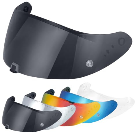 Visiere Casque Moto pour EXO 520 1400 R1,Visière de Casque de Protection Contre Le Vent Moto,Remplacement de Visière de Lentille pour Casque intégral (Noir)