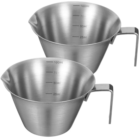 ARTSEWPLY 2 Pezzi Bicchieri Dosatori Espresso in Inox Beccuccio e Scala Doppia Misurino Resistente alla Ruggine per Preparazione e Miscela Design e Compatto