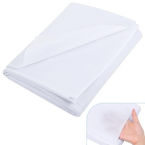 TranRantic Tissu D'entoilage Thermocollant et Fusible, 200 × 100 cm Tissu Thermocollant Peut être Découpé de Poids Moyen pour Loisirs Créatifs, Couture et Repassage Renforcement des Vêtements (Blanc)
