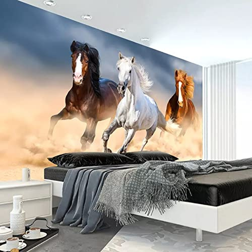 Fotomurales Animal caballo Pared 3D Papel Tapiz pintado tejido no tejido Decoración de Pared decorativos Murales moderna de Diseno Fotográfico 430cm×300cm (ancho x alto)