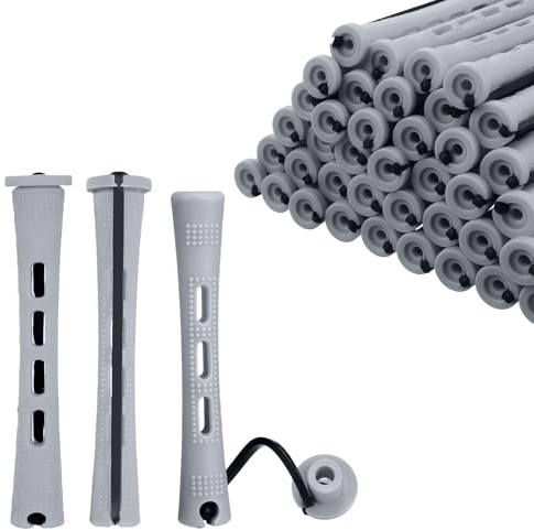 flintronic Perm Rods, 60pcs Cold Wave Hair Perm Rods Hair Rollers, 0.59 inch Hair Rollers for Natural Hair Short Long Hair Styling Tool