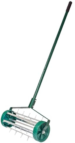 Generisch Manueller Rollender Rasenbelüfter aus Robustem Stahl – Effektive Belüfterwalze für Tiefenbelüftung & Moosentfernung – Stabiler Roll-Rasenlüfter für Gartenpflege & Rasenregeneration