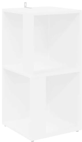 QJBSAVVA Scaffale angolare bianco, 33 x 33 x 67 cm, armadio angolare in legno per soggiorno e corridoio, tavolino salvaspazio e scaffale per libri e decorazioni, robusta scaffale a nicchia con 3