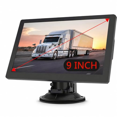 Truck Sat Nav UK for HGV & Lorry | 9 Inch GPS Navigation with Custom Truck Routing | 2026 UK & Europe Maps, Free Lifetime Updates, Full UK Postcode Search, Speed Camera Alerts & Voice Guidance