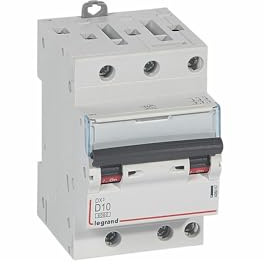 408067 Disjoncteur Tripolaire 10a - 3p Courbe D - 6/10ka - à Vis - Legrand Dx3