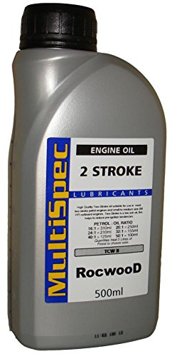 RocwooD Two 2 Stroke Engine Mineral Oil 500Ml Ideal For Chainsaw Strimmer Brushcutter Cut Off Saw High Grade Low Ash Lubricant Improves Performance Engine Repair