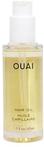OUAI Hair Oil - Hair Heat Protectant Oil for Frizz Control - Adds Hair Shine and Smooths Split Ends - Color Safe Formula - Paraben, Phthalate and Sulfate Free - 45ml
