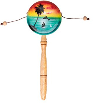 Handtrommel Drum Djembe Trommel Rassel Shaker Handrassel Holz Airbrush Delfin