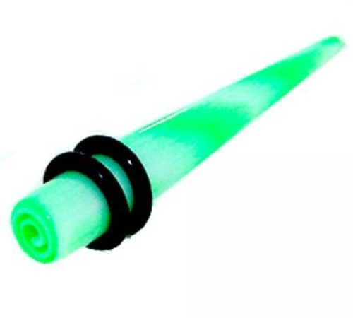 Chic-Net - Spirale Piercing Expander Dehnungsstab Straight Dehnstab Unisex Tunnel Plug Ohrstecker neon grün 6 mm