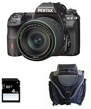 Pentax K-3 + smc DA 18-135mm F3.5-5.6 ED AL (IF) DC WR + SD 4GB Kit d'appareil-photo SLR 24,35 MP CMOS 6016 x 4000 pixels Noir - Appareils photos numériques (24,35 MP, 6016 x 4000 pixels, CMOS, 0,24x, Full HD, Noir)