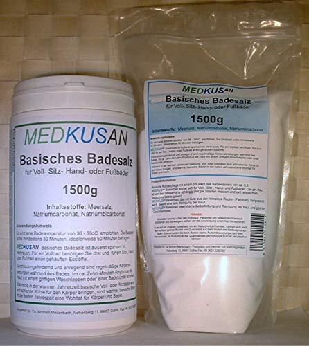 MEDKUSAN - Basisches Badesalz in 1500g Dose + 1500g Nachfüllbeutel