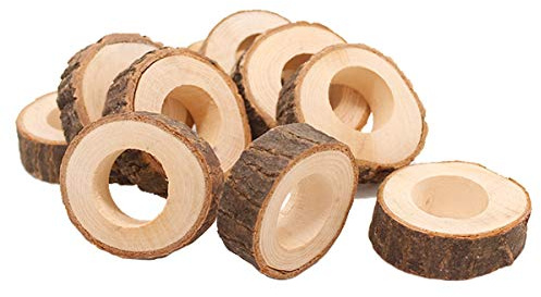 Healifty Serviettenringe aus Holz Holzring für Hotel Hochzeit Geburtstag Party Tisch DIY Handwerk 10 Stücke