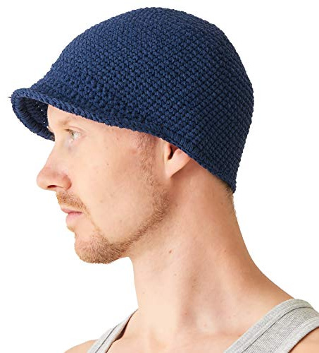 CHARM Herren Fischermütze Kufi Beanie - Schädel Mütze 100% Baumwolle Häkel Chemo Hut