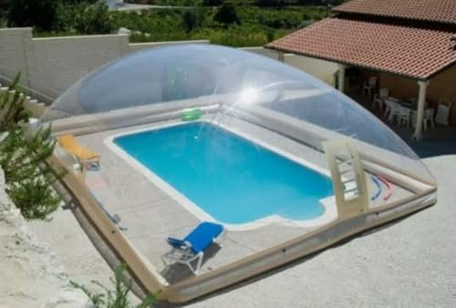 Inflatable Above Ground Swimming Pool Solar Dome Cover Tent W/Blower & Pump (6x3x2.5m)