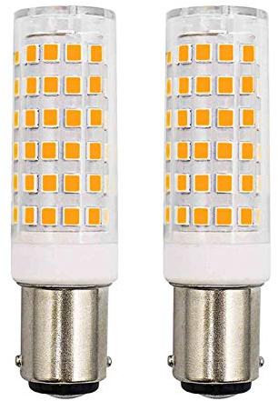 TRIJZHOU 2er Pack B15d LED Lampe Ersetzt 60W Glühbirne Warmweiß 5W Dimmbar Maiskolben 600Lumen 220V 230V 3000K Schlafzimmer Kronleuchter Nähmaschinenlampe Appliance Leuchtmitteln [MEHRWEG]