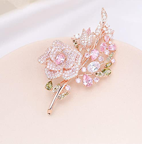 hcma Trendy Elegant Lady Vintage Pearl Luxus Schmuck Rose Anstecknadel Blume Herrenmode Broschen