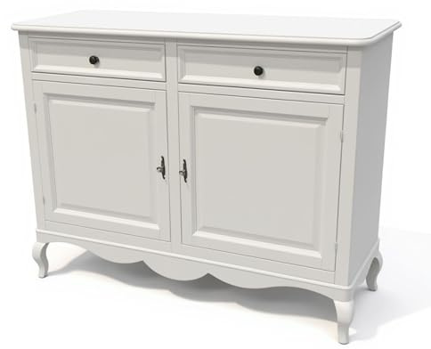 Mar.c.a. Design - Credenza Arte Povera con 2 Ante e 2 Cassetti - Madia Legno 145x49x116 cm con Piedini Made in Italy