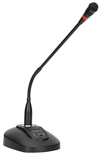 Zunate Kabelgebundenes Schwanenhalsmikrofon, Plug & Play Desktop-Kondensatormikrofon PC-Laptop-Mikrofon mit XLR auf 6,35-mm-Kabel für YouTube, Skype, Aufzeichnung, Konferenzübertragung (EU-Stecker)