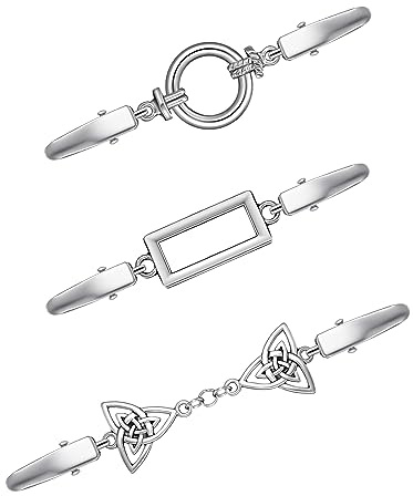 Cindeer 3 Clips à Cardigan Rétro Pince à Pull Vintage Clips à Châle en Métal Clips à Chemisier Robe en Argent Pince à Chandail Broche à Pull Antique Accessoires de Fermoirs d’Écharpe