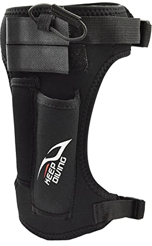 EKSED F Premium Diving Knife Holder Wrap Neoprene Sheath Leg Straps with 2 Pockets, Adjustable Calf Strap Diver Accessories